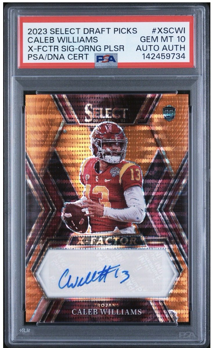 FMJcards's tweet photo. 2023 Caleb Williams Select Draft Picks X-Factor Sig Auto Orange /30 PSA 10 Bears

TAKING OFFERS

ONLY 1 SALE EVER AT 725$ TWO YEARS AGO.

CURRENT CL VALUE SHOWS 1370$

SEND OFFERS DM OR COMMENT BELOW https://t.co/xa0eCEXgCX