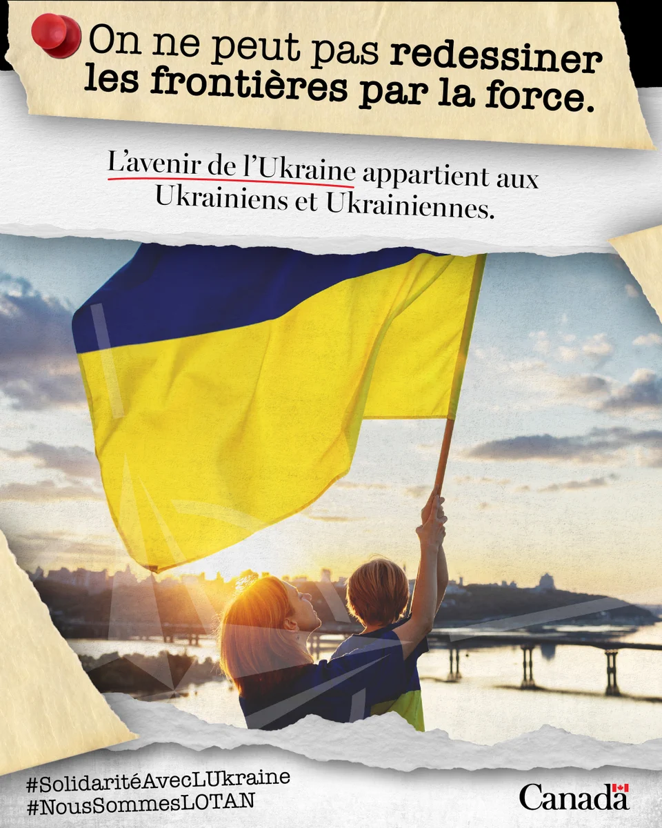 On ne peut pas redessiner les frontières par la force. 
L’avenir de l’Ukraine appartient aux Ukrainiens et Ukrainiennes. 
#SolidaritéAvecLUkraine #NousSommesLOTAN 
