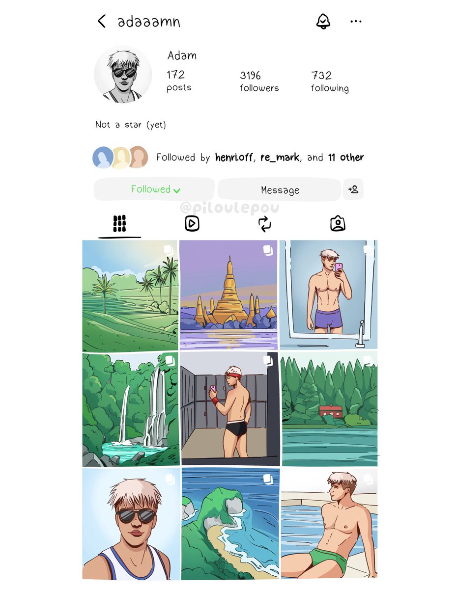 Piloulepou's tweet photo. What all single gay men’s insta look like to me 😇
(Works for gay men in an open relationship too)

#gayart #gayhumour #gayboy #instaboy https://t.co/7s1N6qsxBQ