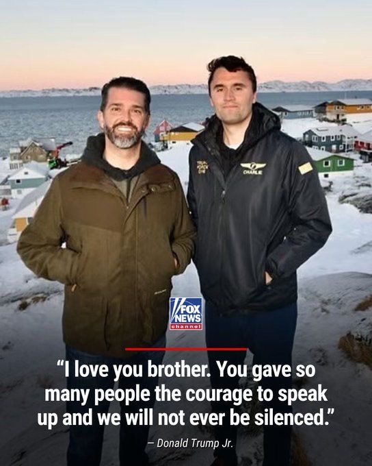 1109Patricia's tweet photo. Don Jr. is there in the courtroom today. He showed up in support of Erika Kirk and Charlie’s parents during this preliminary hearing.

Those two were extremely close, Don Jr. has publicly said Charlie was “like a little brother” to him. They’d traveled together, done events side by side for years, and the bond went way beyond politics. Losing him hit Don Jr. hard, and being there today is his way of standing with the family.

The Trump family has been incredibly supportive of Erika. President Trump honored her during the State of the Union, awarded Charlie the Presidential Medal of Freedom posthumously, and spoke at the memorial service.
That service was massive, tens of thousands filled State Farm Stadium in Arizona. Trump, JD Vance, and other top figures attended, with Erika and Trump as the final speakers. It was a powerful, beautiful tribute, just like you said. No one can replace Charlie, he was truly one of a kind.
RIP Charlie 💔