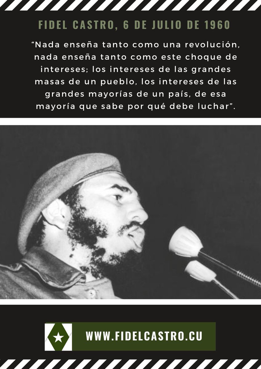 MendozaYurima's tweet photo. #FidelCastro: “Nada enseña tanto como una revolución, nada enseña tanto como este choque de intereses; los intereses de las grandes masas de un pueblo, los intereses de las grandes mayorías de un país...”. #100AñosConFidel https://t.co/X2rSpcoH7N