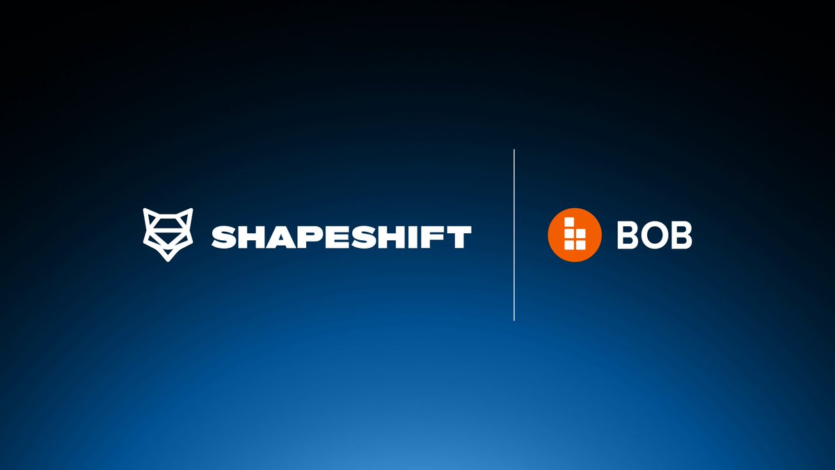 ShapeShift's tweet photo. ShapeShift now supports @build_on_bob .

You can bridge into BOB and route swaps across the BOB ecosystem from inside ShapeShift, with custody of your assets the entire way.

Multi-wallet support. No KYC. No handoffs. https://t.co/r0cTOrx7BH