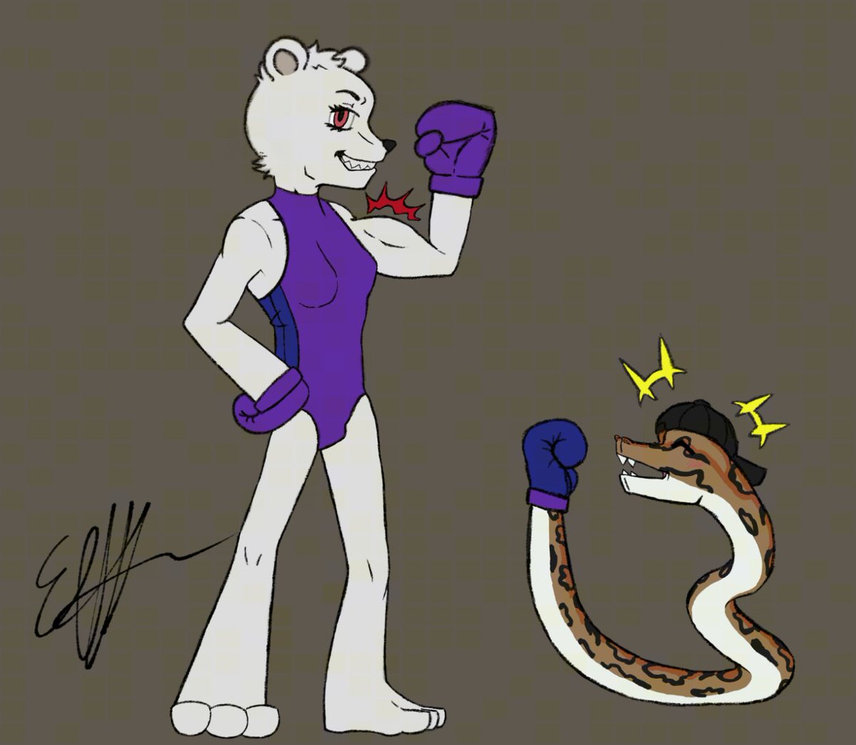 ArtKingdom018's tweet photo. Drew something for someone else for a change, here are 
@greymonfire108 2 oc's for everyone to see ^^
OC's used to draw:
Annie the Polar Bear
Perri the Burmese Python https://t.co/5Ob6bs2i9u
