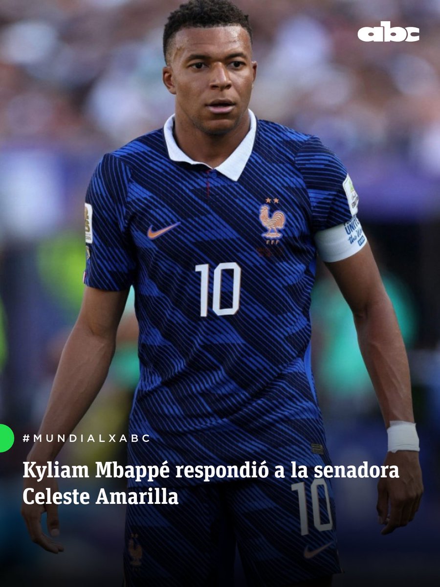ABCDeportes's tweet photo. ¡MBAPPÉ LE RESPONDIÓ A CELESTE AMARILLA!😳

➡️El jugador francés Kyliam Mbappé respondió los dichos de la senadora Celeste Amarilla, quien expresó en sus redes sociales dichos  contra el capitán de la selección francesa.

✍️"Usted es una mujer despreciable e indigna de su cargo. Usted no representa al Paraguay, ese país que ha exudado pasión y honor a lo largo de toda la competición", escribió el jugador.

#ABCDeportes #ElJuegoQueSentimos #730AM