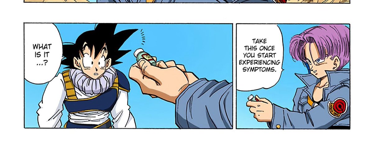 devante_c92's tweet photo. @karu2X To answer your question, Trunks said to take it once he start developing symptoms of the heart virus. He really didn't start to until that day when he seemed a bit winded earlier https://t.co/ayj6CKEHZY