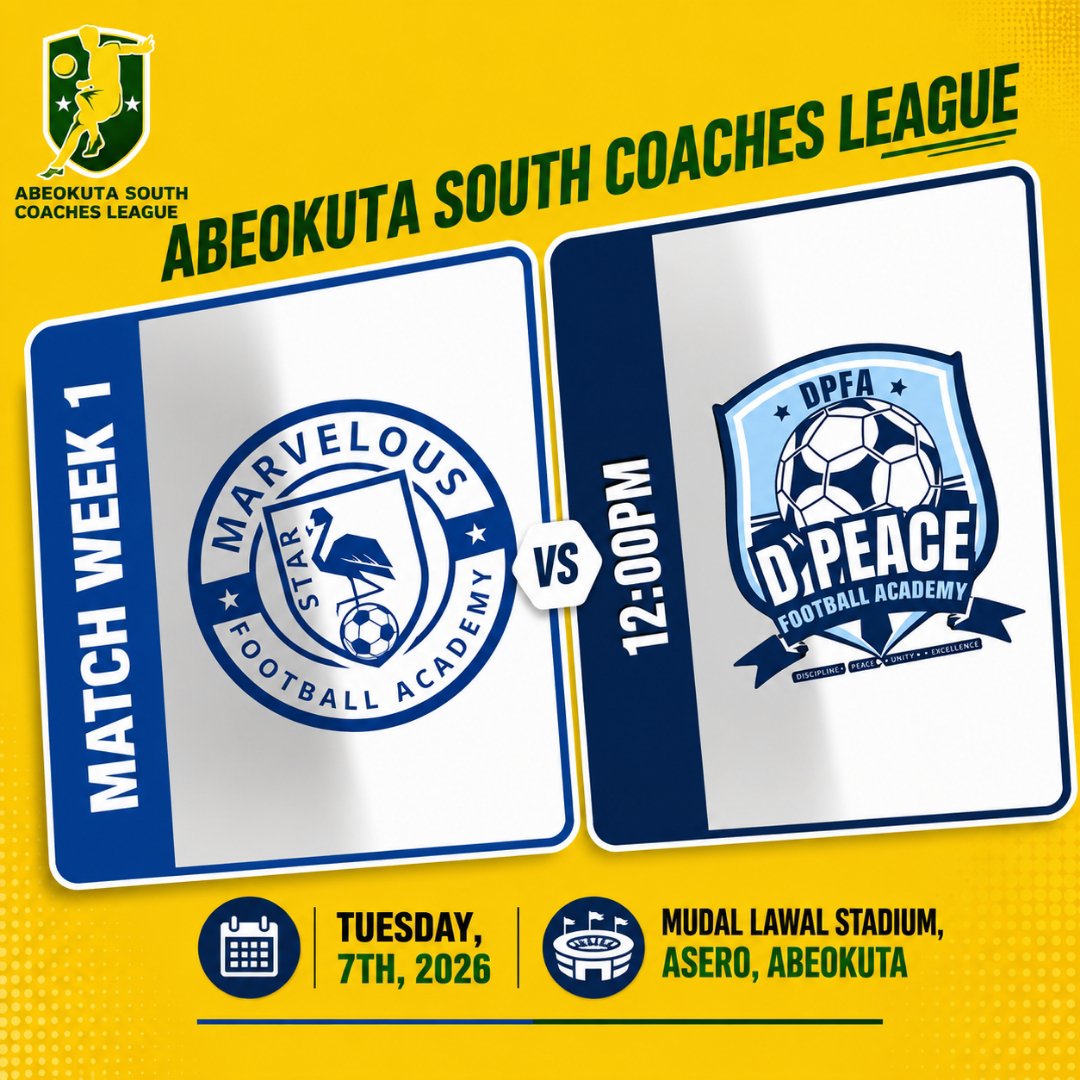 AbkSouthLeague1's tweet photo. MATCH WEEK 1 TUESDAY FIXTURES:

Golden Star FC Vs Crown FC: 10:00am

Marvelous Star FC (Defending Champions) Vs D'Peace FA : 12:00pm

Sporting TA Vs VSO FA: 02:00pm

#ASCL25 #Grassrootfootball https://t.co/9btYGs2GFG