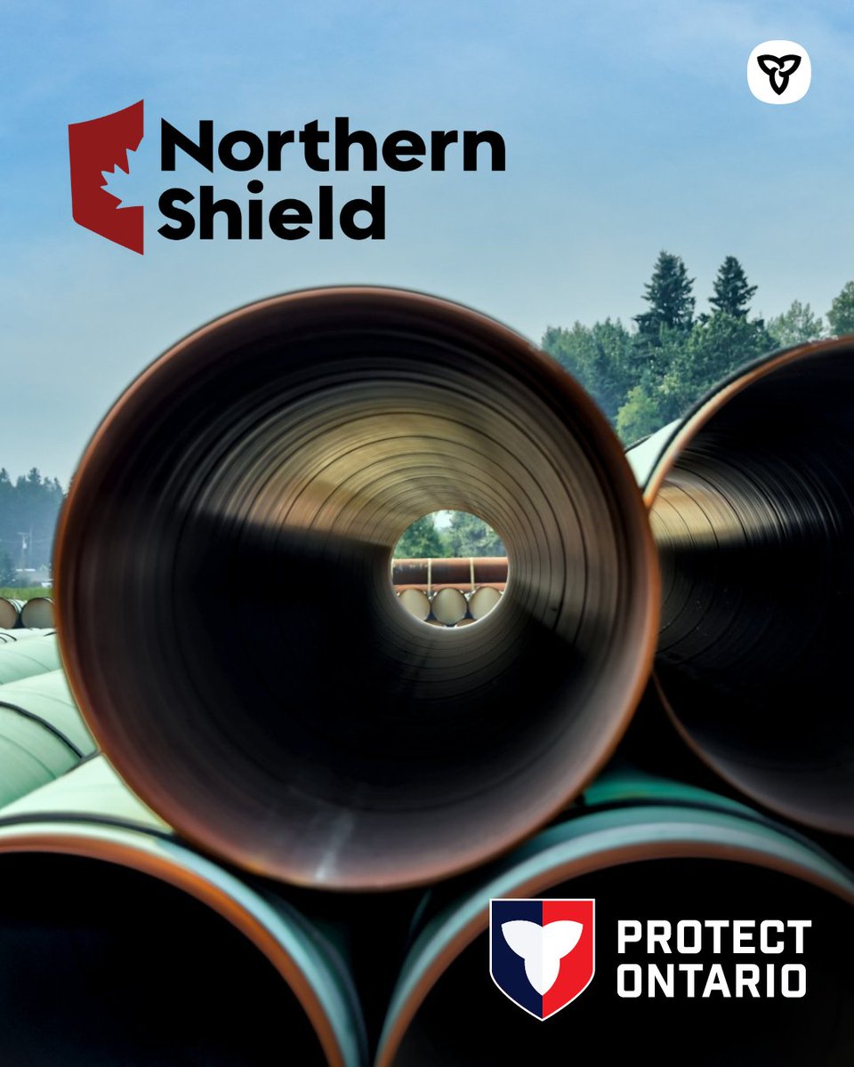 LoganKanapathi's tweet photo. We’re taking action to protect Canadian jobs and Canadian families.

The Northern Shield Energy Corridor is a critical next step in building the most resilient and self-reliant economy in the G7. This nation-building project will connect Alberta oil and gas to new and expanded refineries in southern Ontario, supporting thousands of jobs along the entire route.

Built with Canadian steel. Built by Canadian workers. Built for Canada's future.

Learn More: https://t.co/lTtPiMd8iA

@fordnation @Sflecce
