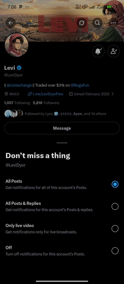 Extramiles_1's tweet photo. @LeviDyor @supremo_cps @triumphdotsol 
@nickswago_ 

🔔 ❤️ ♻️ Done ✅

DezsRWPebAxVV3k5c41PQHjoFS8JwpVgEusMJT8gWvbS

I anticipate your blessings @LeviDyor 🙏😊 https://t.co/OosfzaK8es