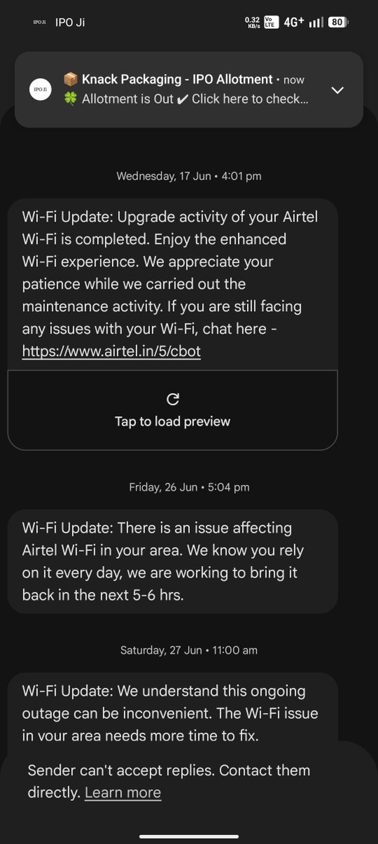 KetanSolanki555's tweet photo. @Airtel_Presence #Broadband #InternetDown #InternetOutage #CustomerService #CustomerExperience #PoorService #ServiceOutage #DigitalIndia #WorkFromHome #ConsumerRights #ResolveThis #NeedSupport #IndiaTech
@airtelindia https://t.co/UQHFSTLGEh