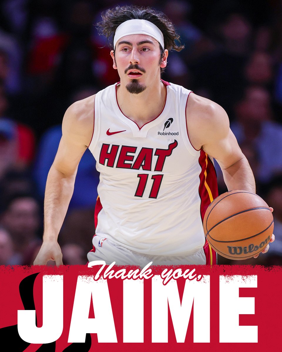 MiamiHEAT's tweet photo. We’ll never forget life on the Jaime Highway

Thank you, @jaquez_jr! https://t.co/jKT6WVvus2