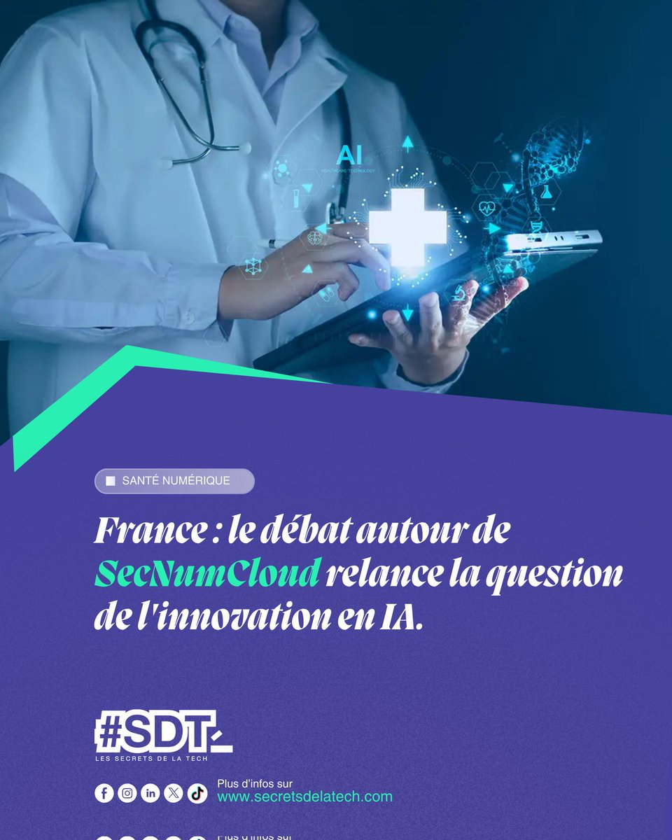 secretsdelatech's tweet photo. La souveraineté numérique fait débat dans la santé.
Des éditeurs jugent que SecNumCloud freine l’IA, malgré la nécessité de protéger les données.
Lire l’article ⤵️
https://t.co/1nQRLmlZGz
#SecretsDeLaTech #SecNumCloud #SantéNumérique #IntelligenceArtificielle #Cloud https://t.co/pdP4u02wBh