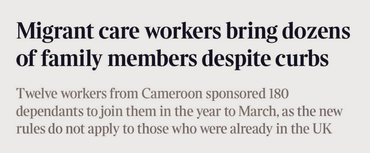 EssexPR's tweet photo. This is Britain… where 12 foreign workers from Cameroon, can bring in 180 dependents to join them.
This abuse of the system could be stopped overnight by Labour.
They choose not to do so. https://t.co/U6Hl705iuc