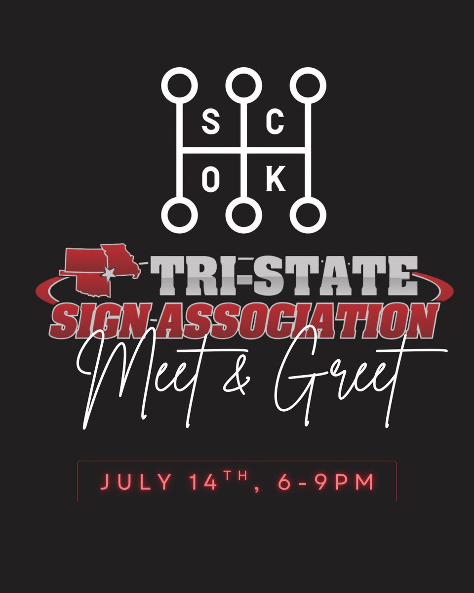 tristatesign's tweet photo. A week from tomorrow we will be hosting our Oklahoma state Meet and Greet at Social Capital! Join us from drinks, appetizers, door prizes, and industry networking. https://t.co/YzdsHzZeIG