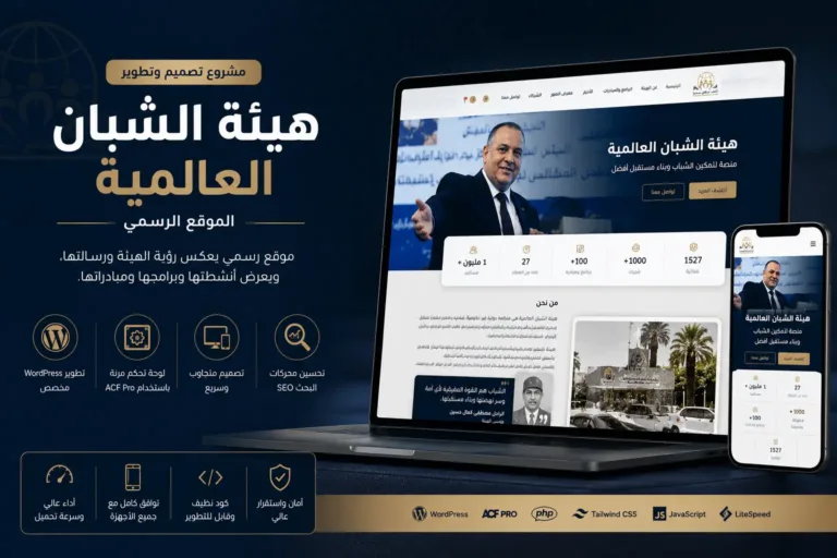 LightWeb2's tweet photo. تصميم الموقع الرسمي لهيئة الشبان العالمية
https://t.co/bUNpPK86am
التقنيات المستخدمة
WordPress
PHP
ACF Pro
Tailwind CSS
JavaScript
CSS3
HTML5
Swiper.js
#LightWeb2 #دراسة_حالة #تصميم_مواقع #برمجة_مواقع #تطوير_مواقع #تطوير_ويب  #WebDesign #WebDevelopment #WordPress https://t.co/DaY4HHY0ig
