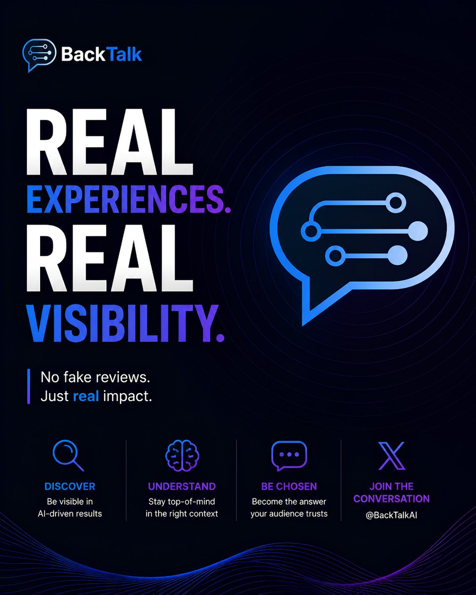 backtalkai's tweet photo. Real experiences beat fake reviews every time.

Get visible in AI results, stay top-of-mind, become the answer. That's how you win in 2026.

Link in bio for more.

#AIO #visibility #authentic #AI #marketing https://t.co/3bnqMDerlE