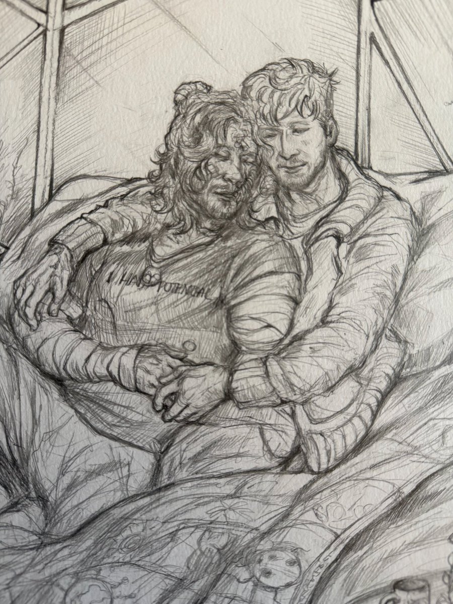bodaciousbootyy's tweet photo. Simon and Grace finally finding peace on planet Erid 🪐

Pencil, 8.5x10, 8 hours. Commission for @_danlion ❤️
#bloodymary #projecthailmary #ironlung https://t.co/cI8aKiE27x