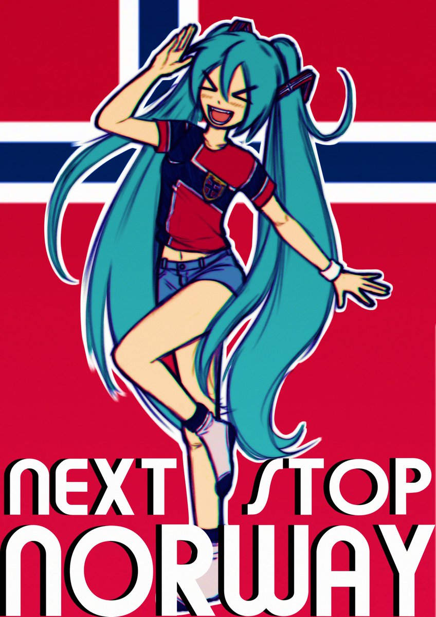 LidlyArts's tweet photo. Now that both Japan and Brazil lost custody over Miku, it's time for her to visit her new home country: NORWAY! 🇳🇴🫎 #FIFA #vocaloidfanart https://t.co/kpeOqvDDQe