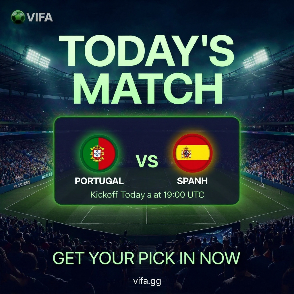 vifa_ai's tweet photo. The night runs twice. 🔥

🇵🇹 Portugal vs Spain — 19:00 UTC
🇺🇸 USA vs Belgium — 00:00 UTC

Hold the minimum in VIFA Credits and both predictions are FREE. Call them right — share the House Pool 🟢

📺 https://t.co/jhiIGcWrhS #WorldCup2026 #VIFA https://t.co/Fa347IFfpL