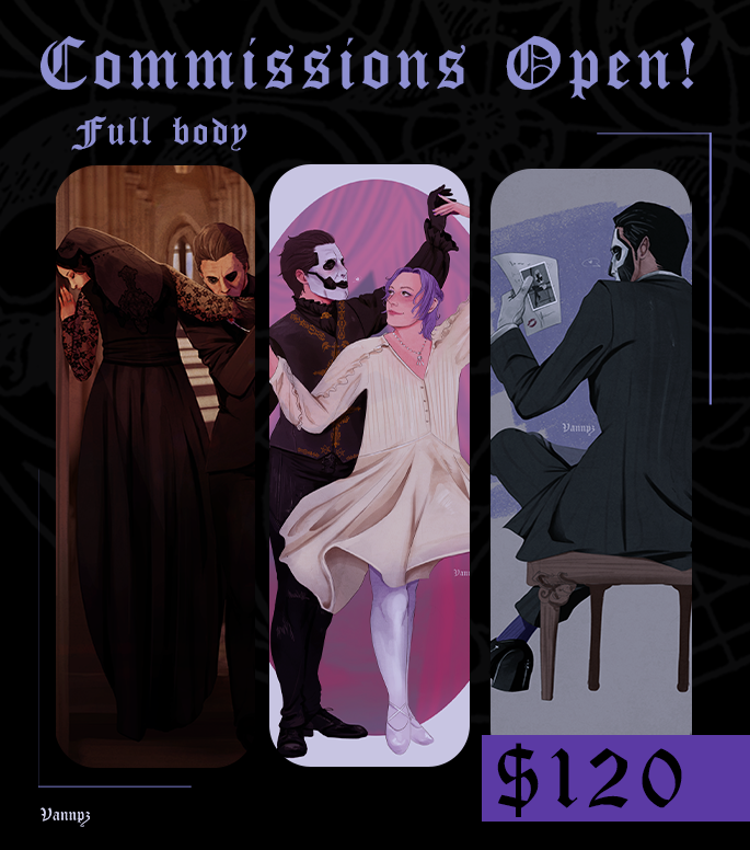 vannpz's tweet photo. Hi ghouls, my comms open again! 

Struggling to pay some of my medical medical bills so opening comms again for help with the cost.

Shares are always welcome 💜 https://t.co/XvFVK0Tuex