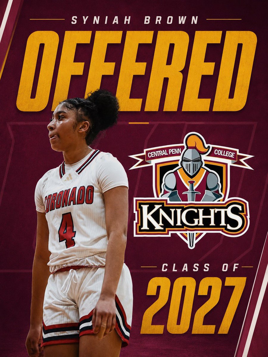 SyniahJBrown4's tweet photo. After a great conversation with @CoachReid_CPB I am blessed to receive an offer to play at the next level at Central Penn College. Thank you Coach Reid and the rest of the coaching staff for believing in me! 
-
-
-
@CoachWhiteDB1 @806hsscmedia @CHS_LadyMustang https://t.co/DkoLwxfeFR