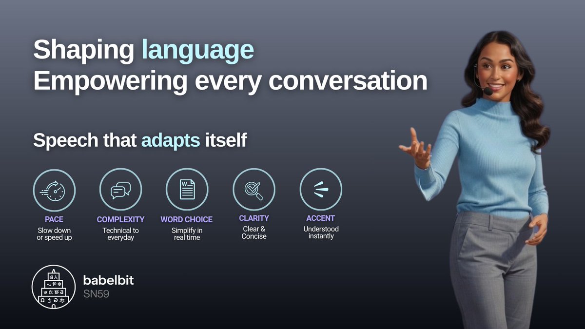 babelbit's tweet photo. Today, Babelbit is known for real-time interpretation.

Tomorrow, we'll be much more than that.

Our vision has always been broader: Language Transformation.

Interpretation is just the first application.

The next product is Paraphrasing.

Think English → English, a Grammarly for speech in any language.

One of the biggest use cases is accent adaptation. Imagine someone speaking with a heavy accent that's instantly adapted to be easier to understand.

But it goes much further than that.

Imagine conversations where speech is automatically adjusted to match the listener. Faster speakers can be slowed down without losing meaning. Complex phrasing can be simplified in real time. Word choice can be adapted to fit different levels of expertise, from technical to everyday language.

Over time, this creates entirely new layers of communication. Not just translating between languages, but shaping how language is delivered so that it’s always clear, accessible, and easy to understand.

That's the vision.

This is only the beginning.