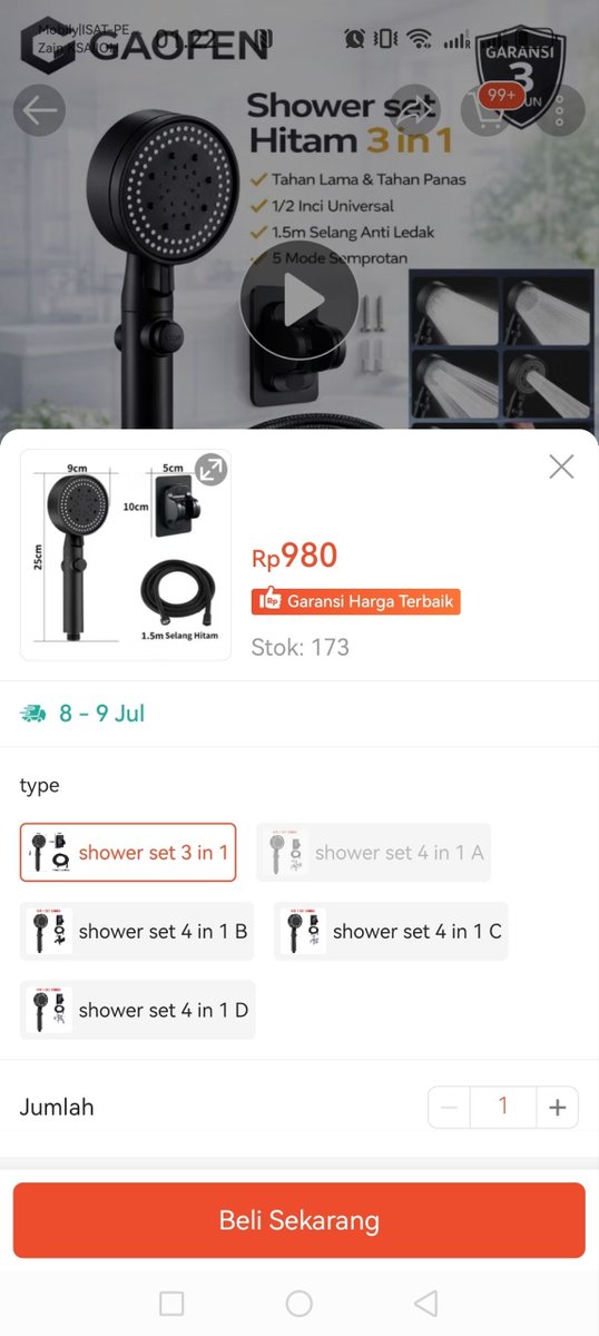 Bio_Lesson's tweet photo. 🔥 Gaofen Shower Set 3 in 1 Rp980

Hitam elegan, 5 mode semprotan, selang anti ledak &amp; tahan panas ✨

Link: https://t.co/58TOHKov6W

Buruan mandi lebih nyaman! ⏰🔥

#ShowerSet #KranAir #HomeImprovement
Jangan lupa follow untuk promo, info diskon dan kode voucher setiap harinya https://t.co/gZ5KhGFHsF