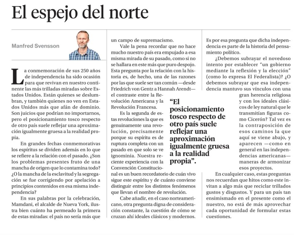 ieschile's tweet photo. Te invitamos a leer la columna de @SvenssonManfred en @La_Segunda "El espejo del norte". https://t.co/JgXyViAXRX