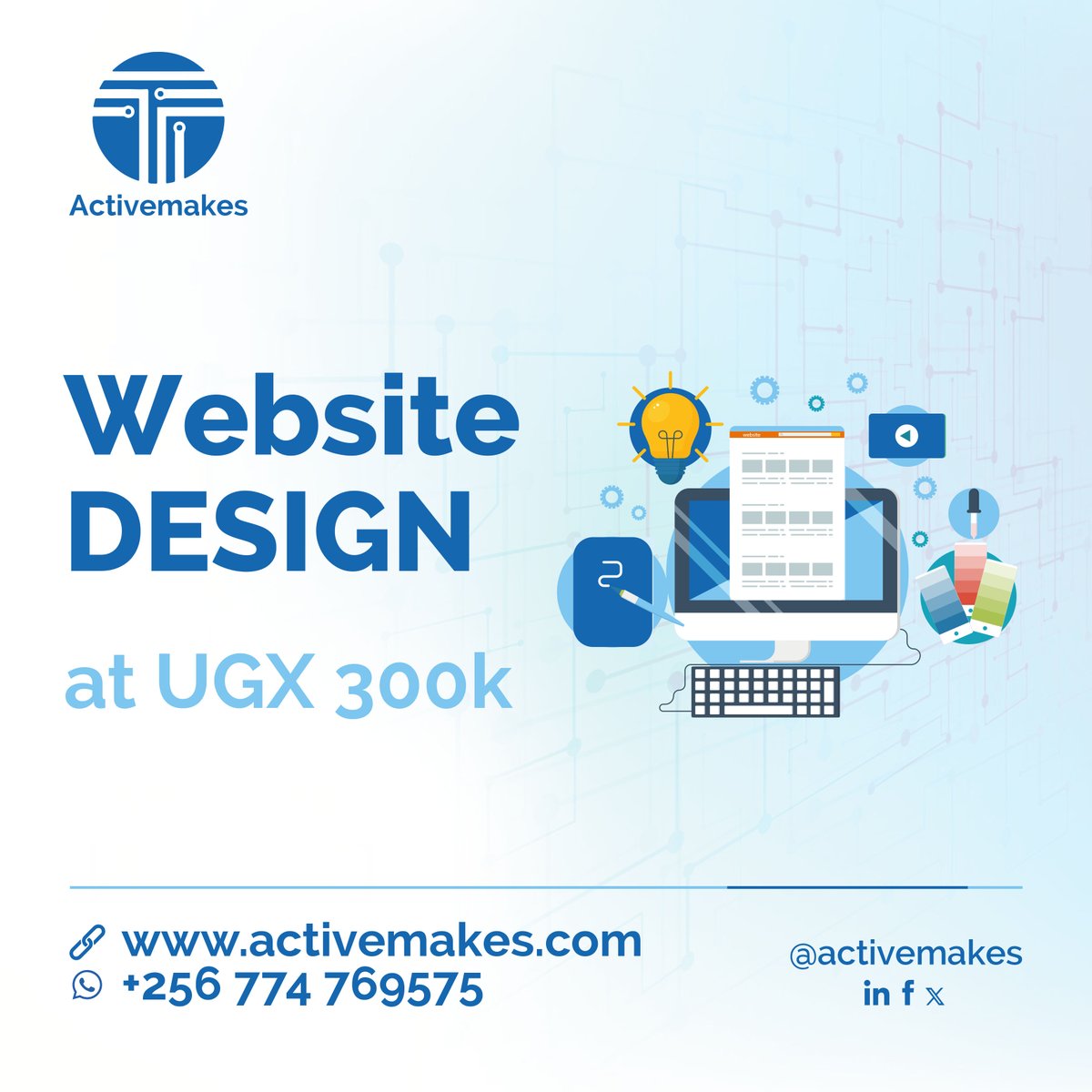 activemakes's tweet photo. Website design at UGX 300k. Learn more at  https://t.co/of8QaY0ed3 #websites #hosting #domains #WebsiteDevelopment #graphicdesign https://t.co/o6HPz4dVLC
