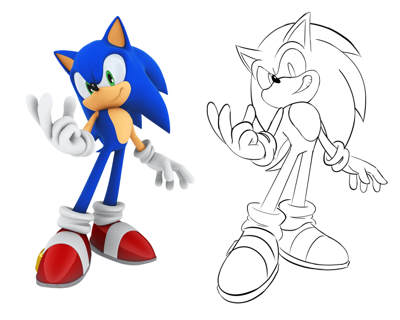 Jukobut3's tweet photo. word of advice for sonic artists: try redrawing 3d renders. they can give you a very nice sense of depth and where things should go, yes even with the current model https://t.co/lAAcIgDTK6