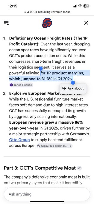 DamonteBean's tweet photo. $GCT +3% but -24% in 3M, basing near 360MA. Bull case: B2B cross-border e-commerce/logistics vs SHOP/GLBE/AMZN/BABA.35+fulfillment centers, $1.7B GMV, strong buyer/seller growth, expanding margins, AI logistics. Revenue +32%,EPS +53%. Catalysts:Q2, FY26, EU expansion, AI upgrades https://t.co/JsNT4bzZWa