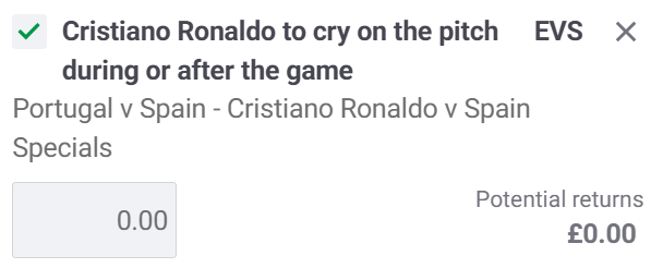 EmilyTaylorTips's tweet photo. WHAT EVEN IS THIS? 🤣🤣🤣

Tears of joy or tears after been knocked out of his final World Cup 👀

Not even sure if I'm going to jump on this 😅

Tap LIKE ❤️ if you think this will win and I'll see what people think https://t.co/iAs6ZYfgiD