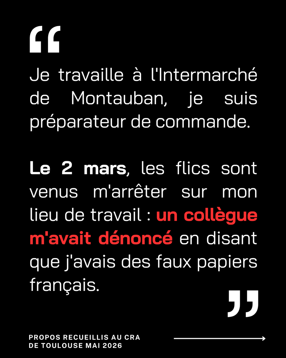 CraAnti's tweet photo. Nous publions les témoignages de personnes enfermées au centre  de rétention de Toulouse rencontrées au parloir en mai et juin 2026.

▶️https://t.co/nsqTKjsXg1 https://t.co/mcRvfLQJtz