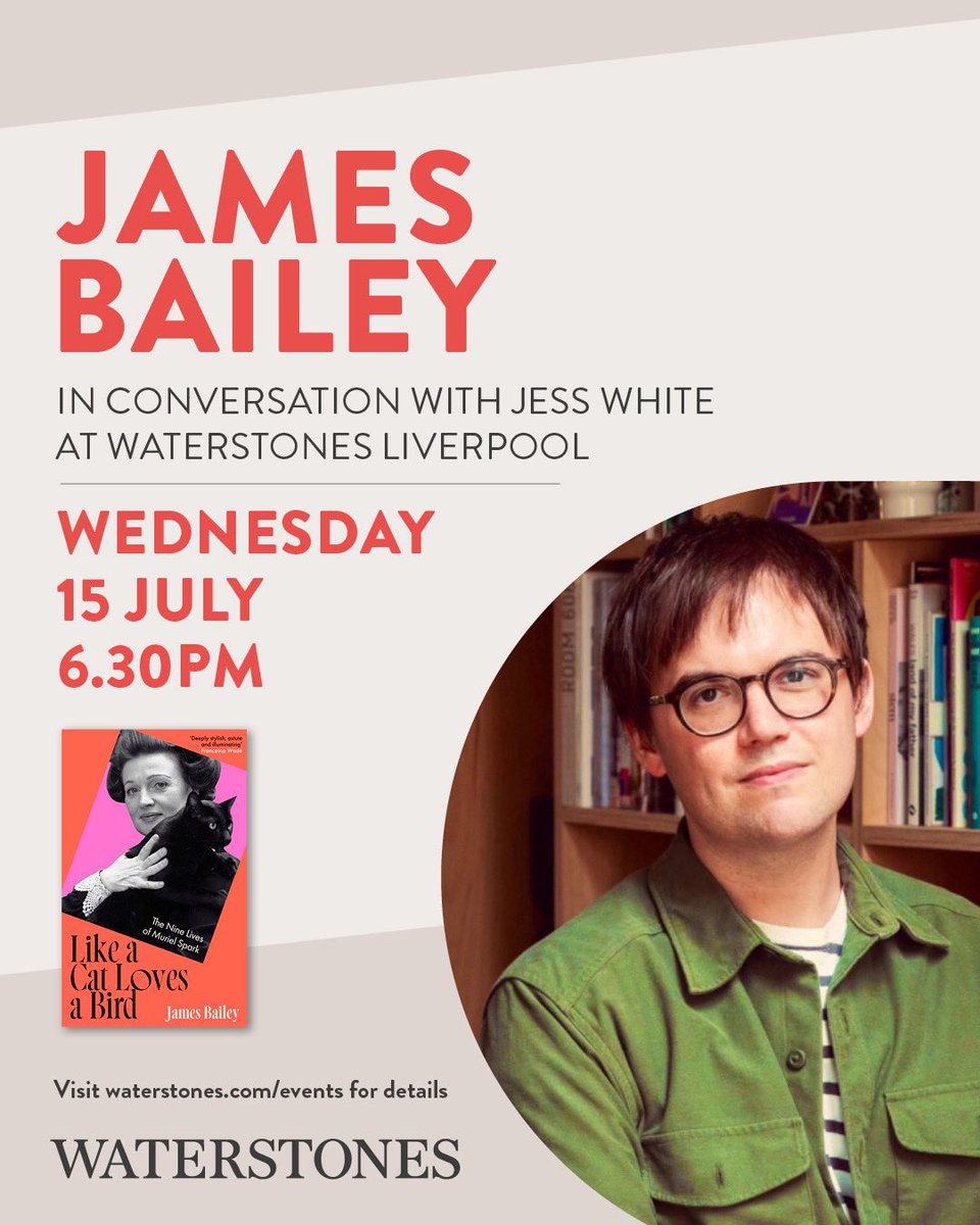 james_j_bailey's tweet photo. Hello, I’ve an event for my Muriel Spark biography next Weds (15th) at Waterstones Liverpool. We’ve sold barely any tickets, however, and it might be cancelled as a result. 

Please get a ticket if you’re nearby - it’ll be a lot of fun, and I’ll bring the last remaining badges! https://t.co/sJJN3w1TCO