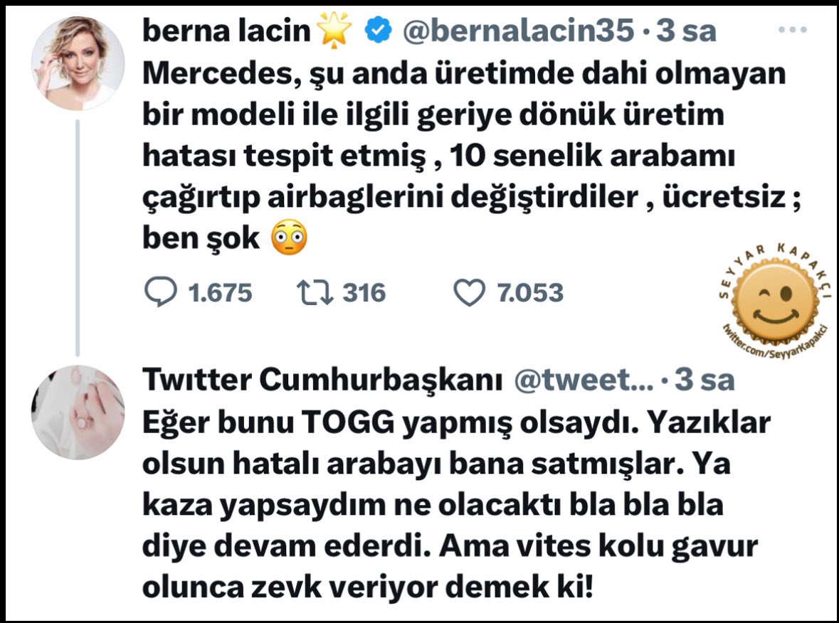 saborz767676's tweet photo. Kirazcı Perna'yı Togg çarpmış 

Puhahahaaa https://t.co/mP8JIJxBVm