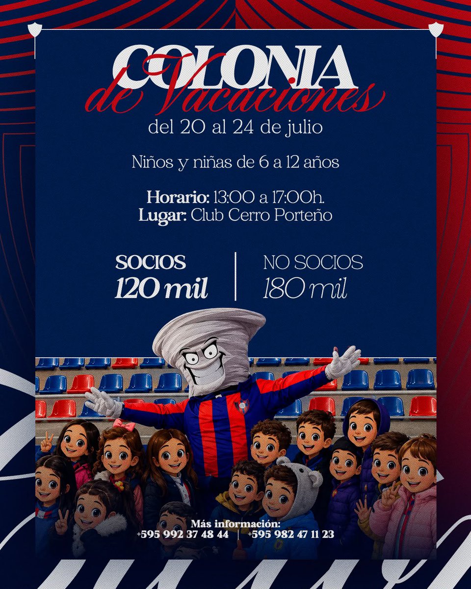 CCP1912oficial's tweet photo. ¡Colonia de vacaciones del Ciclón! 🔵🔴

Una actividad para que los niños y niñas se diviertan y disfruten en el Barrio 🏟️

📲 Más información al 0992374844 y 0982471123 https://t.co/KyyBEmv5M4
