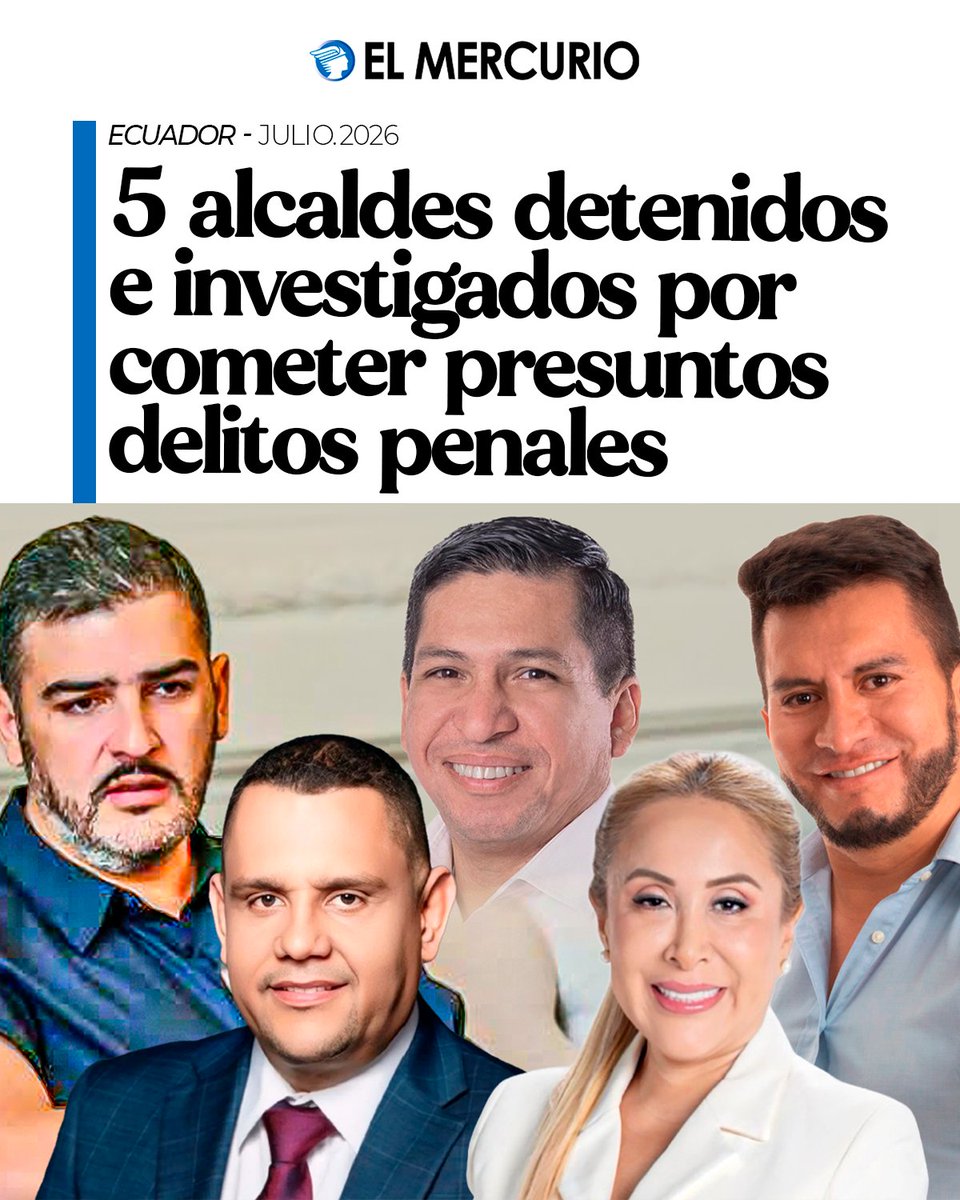 elmercurioec's tweet photo. Ya son cinco los alcaldes del país detenidos o procesados por presuntos delitos penales. Conozca quiénes son. https://t.co/99BxeSjEWf https://t.co/Lfos8iHfus