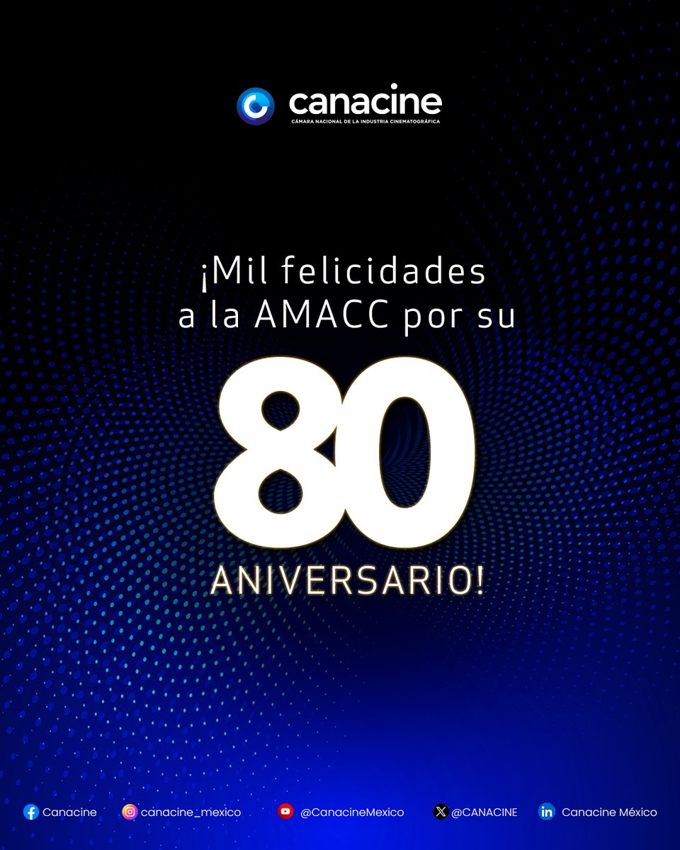 CANACINE's tweet photo. La Academia Mexicana de Artes y Ciencias Cinematográficas (AMACC) que anualmente entrega el Premio Ariel a lo más destacado del cine nacional cumple 80 años, y desde aquí les enviamos una gran felicitación.
¡Que siga construyéndose la fortaleza del cine mexicano!
@AcademiaCineMx https://t.co/YEqh351Cjg