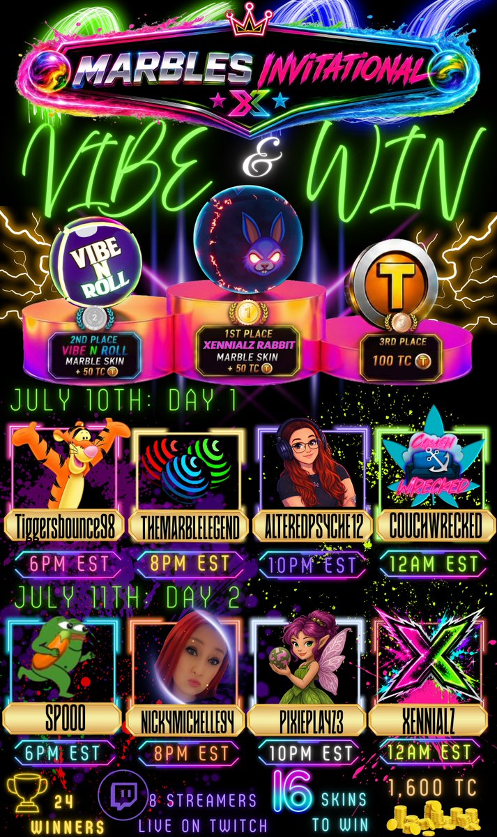 XennialZz's tweet photo. ITS HAPPENING THIS WEEKEND THIS FIRST MARBLES INVITATIONAL STARTING THIS FRIDAY AT 6PM EST. SO COME MEET SO WONDERFUL GREAT STREAMERS BIG AND SMALL!!! AND WIN PRIZES!!!! @UnknownMarbler @MarblesOnStream @SpoooTV @SportsCastSquad @PixelbyPixelStu @everyone https://t.co/okQNErLKD6