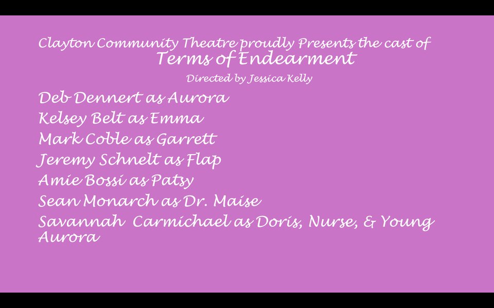 markcoble101's tweet photo. To all my friends, family, Normandy &amp; Mizzou alums, and Community Theater patrons - The Clayton Community Theater production of "Terms of Endearment" has been moved to the Washington University A. E. Hotchner Studio Theater inside the Mallinckrodt Center at 6445 Forsyth Blvd., https://t.co/SpXkA4GRYj