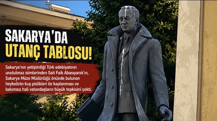 tiknazb's tweet photo. SKANDAL GÖRÜNTÜ! SAİT FAİK ABASIYANIK’IN HEYKELİNE SAHİP ÇIKAN YOK https://t.co/eLSkp7gCQf