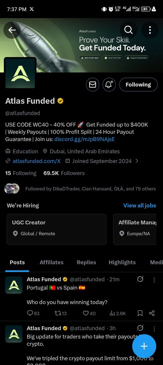 Akin0la4's tweet photo. @TRADEWITH_DAVID @atlasfunded @atlas_futures @IvanaAF @0x_Dubem 
@TweetbyTinny 
@dikadtrader01 https://t.co/XOIT8Atpmy