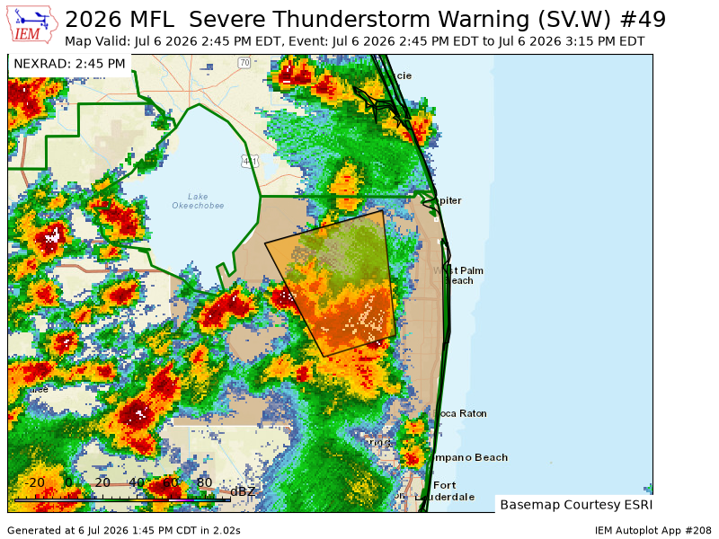 MFL issues Severe Thunderstorm Warning [wind: 60 MPH (RADAR INDICATED ...