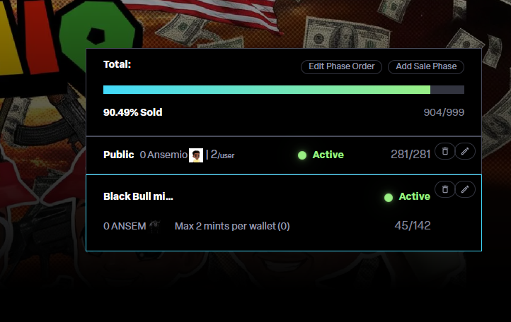 Ansemio_'s tweet photo. THE BLACK BULLS ARE MINTING LESS THAN 95 LEFT !!!! https://t.co/vYY75Las47