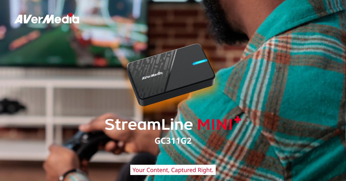 AVerMedia's tweet photo. A simple plug-and-play capture card so you can start streaming with rich and crisp color. The StreamLine MINI+ GC311G2 delivers smooth and reliable performance to boost your stream quality.

https://t.co/xl9n2FphKX https://t.co/F3BLXCmurj