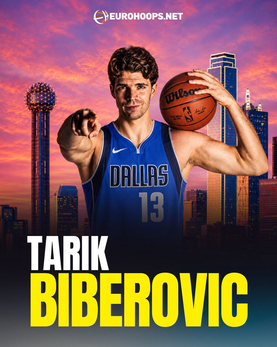 Eurohoopsnet's tweet photo. 🚨 BREAKING:

TARIK BIBEROVIC will become a DALLAS MAVERICKS player, per @bugrauzar24 

The two sides have reached a deal and the EuroLeague sharpshooting star will be signing a multiyear contract with the team https://t.co/FVAe1b8zmK