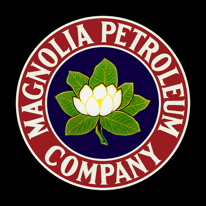 JWH1895's tweet photo. I stumbled upon a photo taken in 1930 of a Magnolia Petroleum Company station in Albuquerque, New Mexico. 
It clearly shows the emblem of the company with a single magnolia blossom in the center.
#OldGasStations https://t.co/PzWpkpKsuT