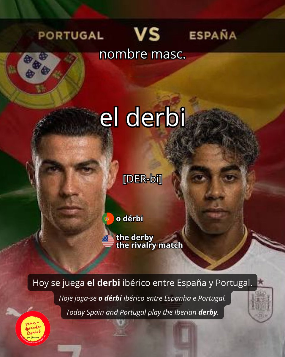 VAEspanol's tweet photo. ¡Palabra del día! Hoy descubrimos una palabra imprescindible para hablar de fútbol. ⚽

¿Y tú, por quién vas hoy?

https://t.co/AXz119eWwh

#spanishvocabulary #aprenderespañol #profedeespañol #learnspanish #spanishteacher https://t.co/PyLNr2h2gY