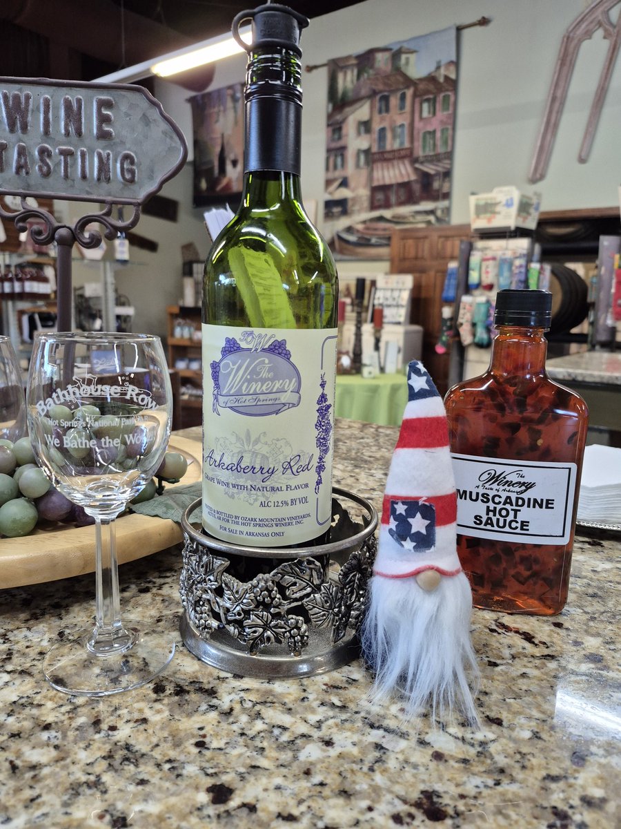 the22man's tweet photo. #IndependenceGnome visited the Winery of Hot Springs oner #Independenceweekend 250 https://t.co/uXwbKBAbu2