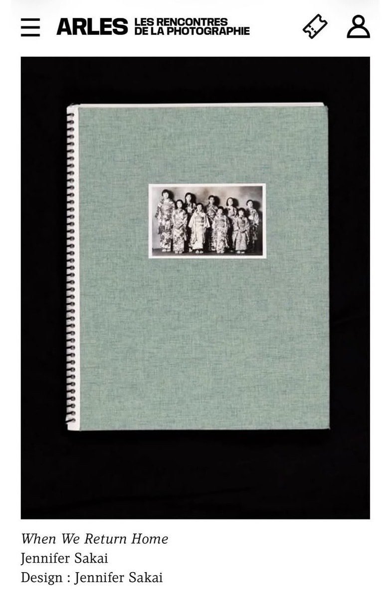 JenniferSakai's tweet photo. Very honored to have “When We Return Home” on display as one of ten shortlisted photobooks for the 2026 LUMA Rencontres Dummy Book Award in Arles, France. The book will be on display at Mécanique Générale from July 6–October 4, 2026. https://t.co/Wrkjs5FdBI