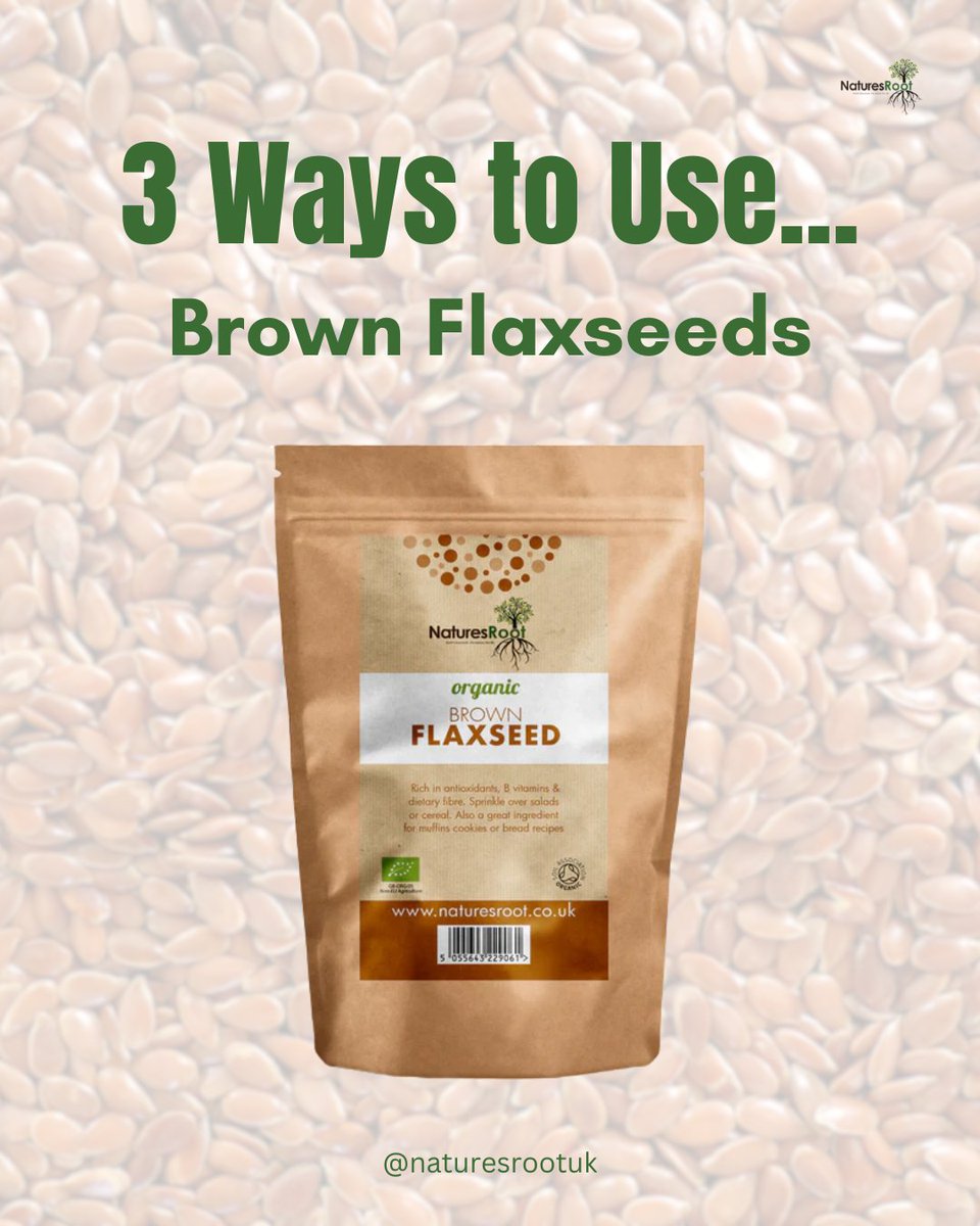 naturesroot's tweet photo. Brown flaxseeds are an easy way to add fibre, plant-based omega-3s, and nutrients to your everyday meals.

Which one are you trying first? Let us know in the comments! 💚

#NaturesRoot #BrownFlaxseeds #Flaxseed #HealthyRecipes #HealthySnacks 

@HealthOrganica_ https://t.co/okX5CsdoQJ